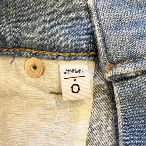 LOFT Outlet 0P Straight Jeans Women’s Distressed Stretch Light Wash Crop - Picture 10 of 15